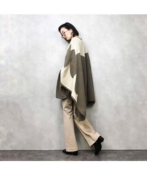 USED | MADE IN ITALY big  wool poncho-769-12(ポンチョ)