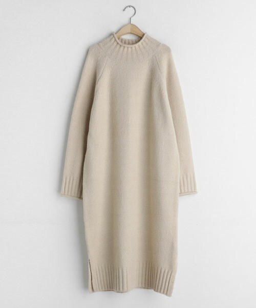 DHOLIC(ディーホリック)の「ロールヘムニットワンピース(ワンピース・レディース・ブラウン/ブルー/グリーン/ベージュ・FREE)」の2枚目の写真