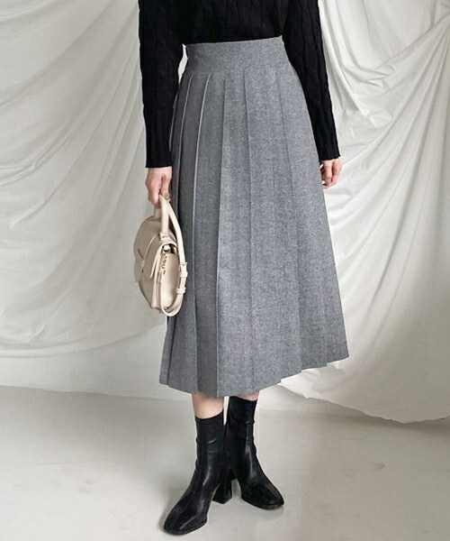 DHOLIC（ディーホリック）の「バックゴムプリーツスカート（スカート・レディース・グリーン/グレー・FREE）」の2枚目の写真