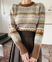 DHOLIC | ノルディッククロップドニット(ニット/セーター)