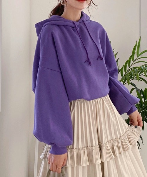 DHOLIC（ディーホリック）の「裏起毛ストリングフーディ（その他トップス・レディース・イエロー/パープル/ブラック・FREE）」の3枚目の写真