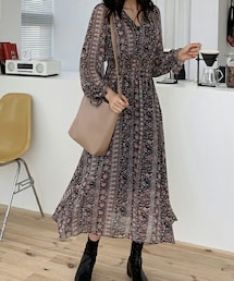 DHOLIC | Vネックフローラルワンピース(ワンピース)