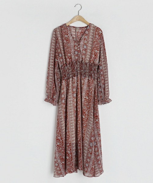 DHOLIC(ディーホリック)の「Vネックフローラルワンピース(ワンピース・レディース・ブラック/レッド/グリーン・FREE)」の3枚目の写真