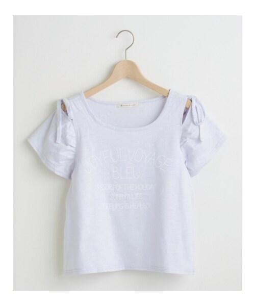 MAJESTIC LEGON（マジェスティックレゴン）の「☆肩あきリボンロゴPO（トップス・レディース・オフ/ブラック/ラベンダー/イエロー・Free）」の7枚目の写真