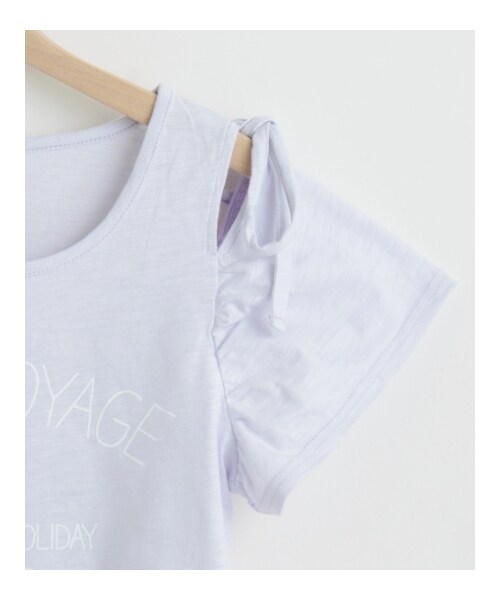 MAJESTIC LEGON（マジェスティックレゴン）の「☆肩あきリボンロゴPO（トップス・レディース・オフ/ブラック/ラベンダー/イエロー・Free）」の3枚目の写真