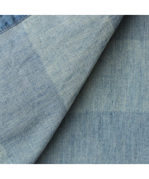 WORLD WORKERS（ワールドワーカーズ）の「Light Ounce Denim Shirt Border Denim WRS008E-02BD（その他・メンズ・other・S/M/L）」の9枚目の写真