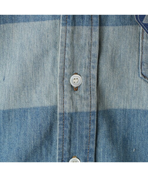 WORLD WORKERS（ワールドワーカーズ）の「Light Ounce Denim Shirt Border Denim WRS008E-02BD（その他・メンズ・other・S/M/L）」の7枚目の写真