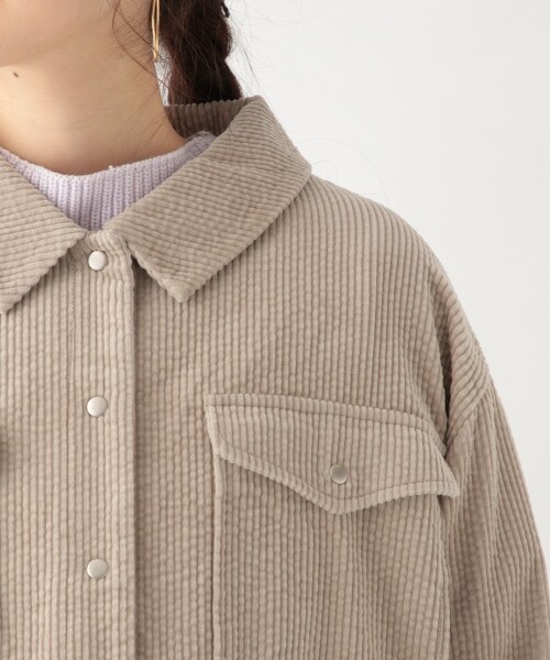 studio CLIP（スタディオクリップ）の「[.st先行予約]ポコポココーデュロイジャケット（ジャケット/アウター・ライトグレー/グリーン/ブルー）」の9枚目の写真