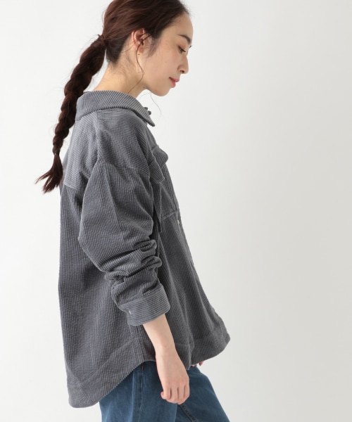 studio CLIP（スタディオクリップ）の「[.st先行予約]ポコポココーデュロイジャケット（ジャケット/アウター・ライトグレー/グリーン/ブルー）」の3枚目の写真