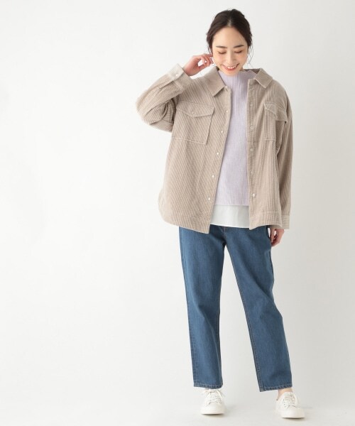 studio CLIP（スタディオクリップ）の「[.st先行予約]ポコポココーデュロイジャケット（ジャケット/アウター・ライトグレー/グリーン/ブルー）」の4枚目の写真