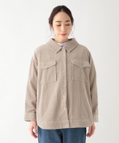 studio CLIP（スタディオクリップ）の「[.st先行予約]ポコポココーデュロイジャケット（ジャケット/アウター・ライトグレー/グリーン/ブルー）」の6枚目の写真