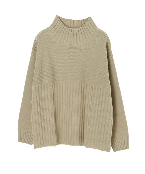 Green　Parks（グリーンパークス）の「切り替えリブニットプルオーバー（トップス・ブラック/ベージュ/ライトカーキ/パープル・F）」の12枚目の写真