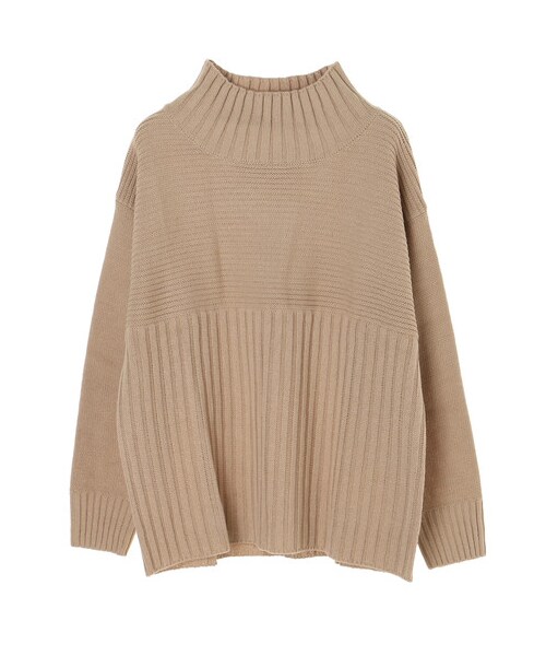 Green　Parks（グリーンパークス）の「切り替えリブニットプルオーバー（トップス・ブラック/ベージュ/ライトカーキ/パープル・F）」の11枚目の写真