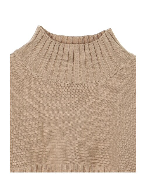 Green　Parks（グリーンパークス）の「切り替えリブニットプルオーバー（トップス・ブラック/ベージュ/ライトカーキ/パープル・F）」の3枚目の写真