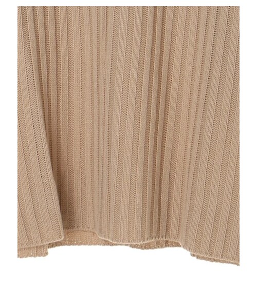 Green　Parks（グリーンパークス）の「切り替えリブニットプルオーバー（トップス・ブラック/ベージュ/ライトカーキ/パープル・F）」の5枚目の写真