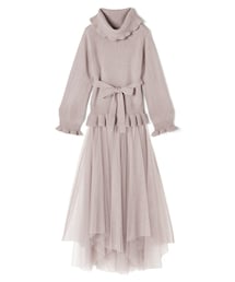 GRL | タートルネックリボンフリルニットXチュールスカートセット(セットアップ)