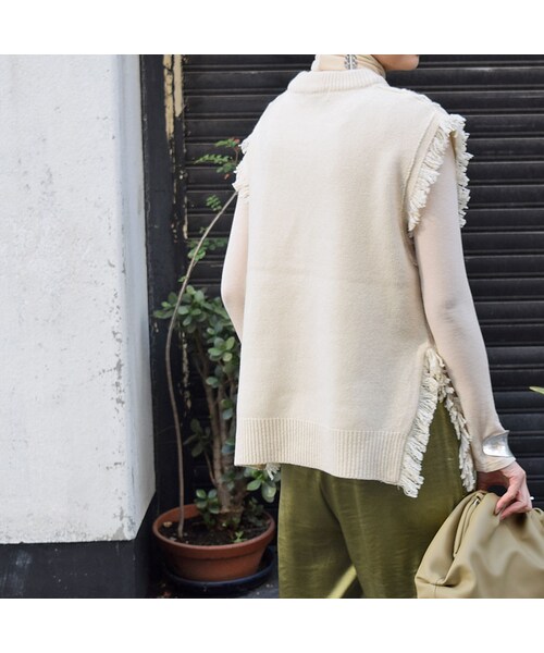 no brand（ノーブランド）の「フリンジケーブルニットベスト（ベスト・レディース・その他）」の5枚目の写真