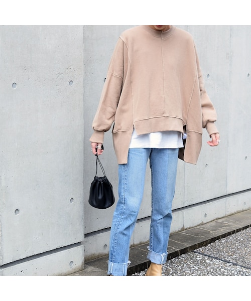 no brand（ノーブランド）の「ドッキング裏起毛スウェットPO（スウェット・レディース・その他）」の3枚目の写真