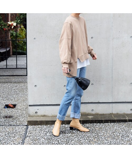 no brand（ノーブランド）の「ドッキング裏起毛スウェットPO（スウェット・レディース・その他）」の2枚目の写真