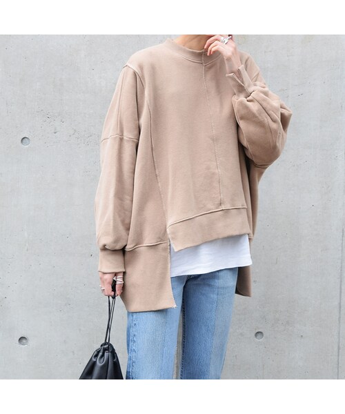 no brand（ノーブランド）の「ドッキング裏起毛スウェットPO（スウェット・レディース・その他）」の4枚目の写真