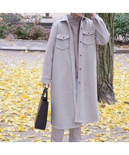 no brand（ノーブランド）の「ウールシャツOP（ワンピース・レディース・その他）」の4枚目の写真