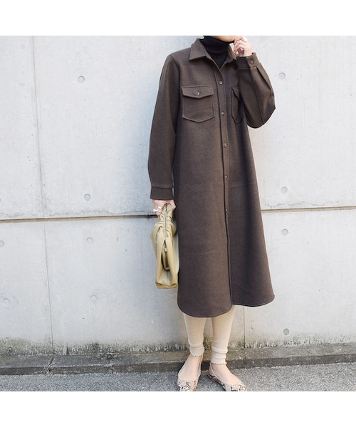 no brand（ノーブランド）の「ウールシャツOP（ワンピース・レディース・その他）」の5枚目の写真