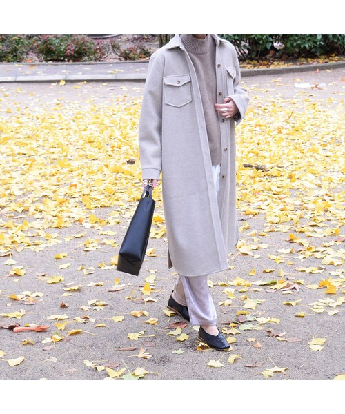 no brand（ノーブランド）の「ウールシャツOP（ワンピース・レディース・その他）」の2枚目の写真