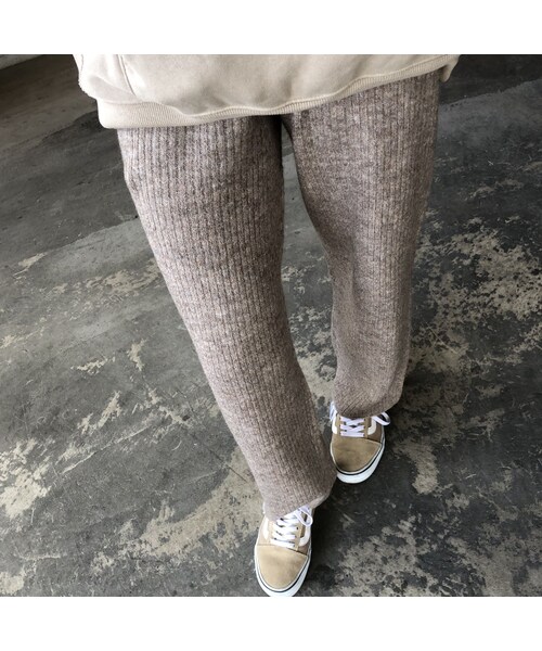 copine（コピン）の「再入荷！大人リラックスパンツ！シンプルリブニットワイドパンツ(3color)（その他パンツ・レディース・その他）」の5枚目の写真