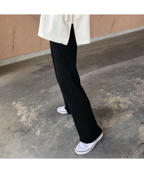 copine（コピン）の「再入荷！大人リラックスパンツ！シンプルリブニットワイドパンツ(3color)（その他パンツ・レディース・その他）」の11枚目の写真