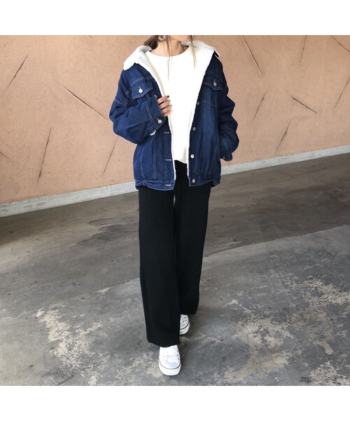 copine（コピン）の「再入荷！大人リラックスパンツ！シンプルリブニットワイドパンツ(3color)（その他パンツ・レディース・その他）」の7枚目の写真