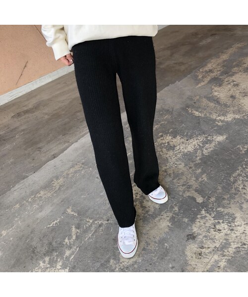 copine（コピン）の「再入荷！大人リラックスパンツ！シンプルリブニットワイドパンツ(3color)（その他パンツ・レディース・その他）」の10枚目の写真