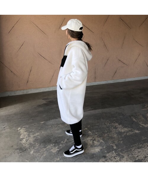 copine（コピン）の「ゆるっと可愛い！ボアフードロングコート(3color)（その他アウター・レディース・その他）」の6枚目の写真