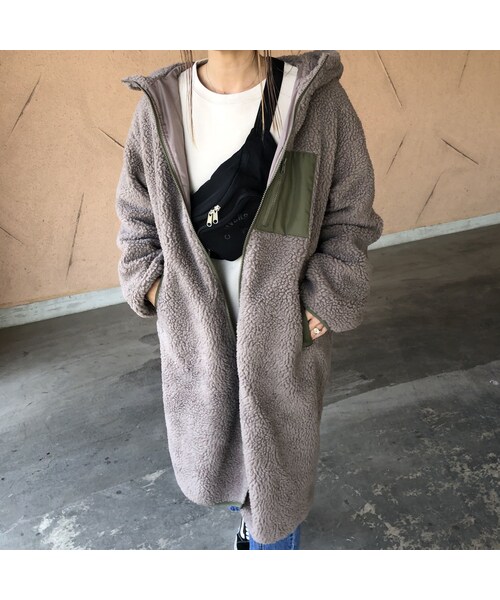 copine（コピン）の「ゆるっと可愛い！ボアフードロングコート(3color)（その他アウター・レディース・その他）」の12枚目の写真