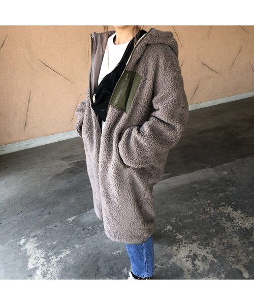 copine（コピン）の「ゆるっと可愛い！ボアフードロングコート(3color)（その他アウター・レディース・その他）」の13枚目の写真