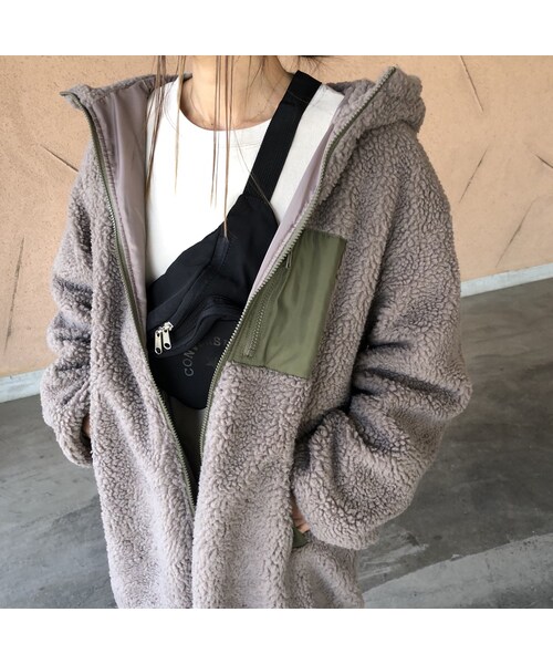 copine（コピン）の「ゆるっと可愛い！ボアフードロングコート(3color)（その他アウター・レディース・その他）」の14枚目の写真