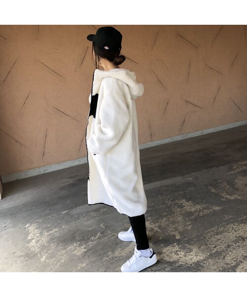 copine（コピン）の「ゆるっと可愛い！ボアフードロングコート(3color)（その他アウター・レディース・その他）」の3枚目の写真