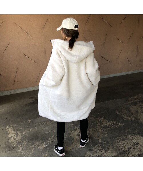 copine（コピン）の「ゆるっと可愛い！ボアフードロングコート(3color)（その他アウター・レディース・その他）」の7枚目の写真