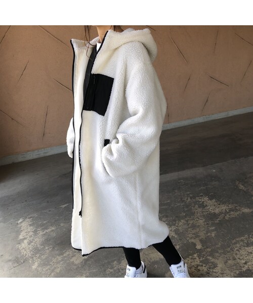 copine（コピン）の「ゆるっと可愛い！ボアフードロングコート(3color)（その他アウター・レディース・その他）」の5枚目の写真