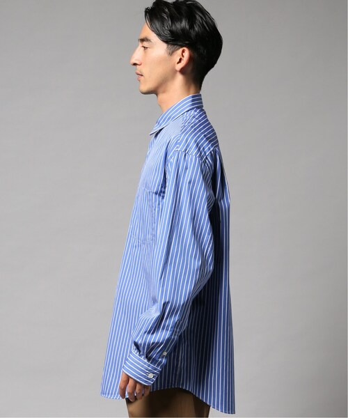 美品 EDIFICE × THOMAS MASON ブルーストライプシャツ EDIFICE(エディフィス)の「【THOMAS MASON / トーマスメイソン