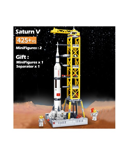 No Brand ノーブランド の レゴ互換 ロケット サターンv ミニフィグ付き 発射台 Saturn V アポロ計画 アメリカ 宇宙 シティ 乗り物 Lego風 ブロックセット 知育玩具 その他 Wear