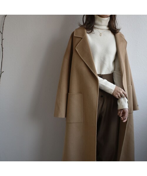 Lavish Gate（ラヴィッシュゲート）の「knit-02079　ハイゲージ　リブタートルネック ニット プルオーバー　オートミール　オフホワイト　ブラック（ニット/セーター・レディース・その他）」の6枚目の写真