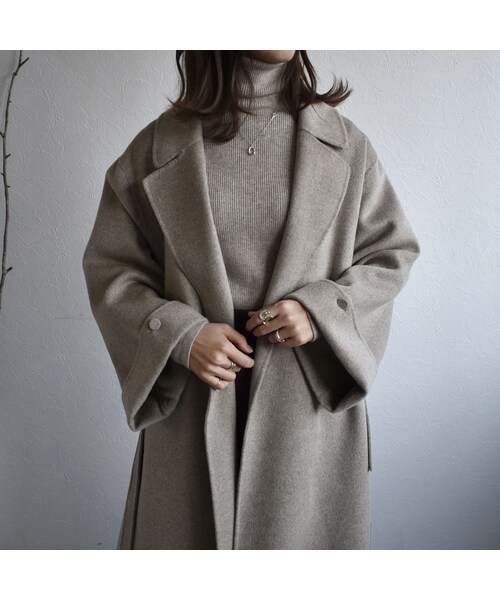 Lavish Gate（ラヴィッシュゲート）の「knit-02079　ハイゲージ　リブタートルネック ニット プルオーバー　オートミール　オフホワイト　ブラック（ニット/セーター・レディース・その他）」の11枚目の写真