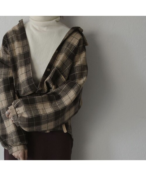 Lavish Gate（ラヴィッシュゲート）の「knit-02079　ハイゲージ　リブタートルネック ニット プルオーバー　オートミール　オフホワイト　ブラック（ニット/セーター・レディース・その他）」の7枚目の写真