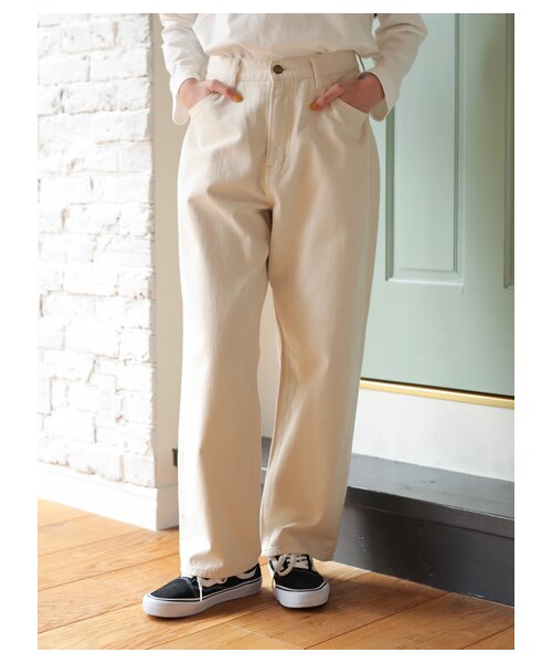 E hyphen world gallery（イーハイフンワールドギャラリー）の「【先行予約】Lee バギーワイドパンツ（パンツ・オフホワイト/インディゴ・F）」の14枚目の写真