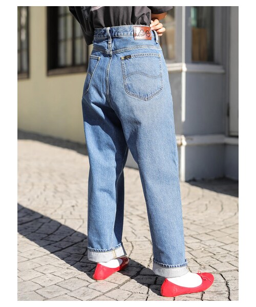 E hyphen world gallery（イーハイフンワールドギャラリー）の「【先行予約】Lee バギーワイドパンツ（パンツ・オフホワイト/インディゴ・F）」の4枚目の写真