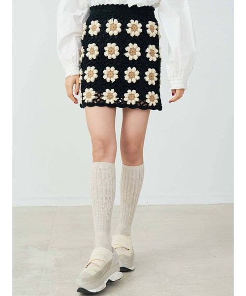 merry jenny（メリージェニー）の「クロシェニットスカート（スカート