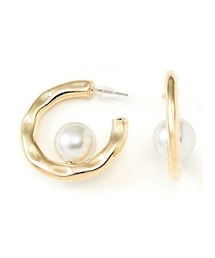 GRL | パール付きデザインフープピアス(ピアス（両耳用）)