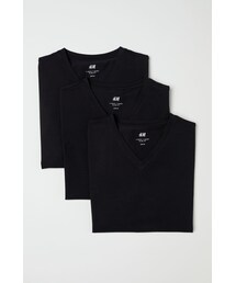 H&M - スリムフィットTシャツ 3枚セット - ブラック
