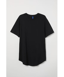 H&M | H&M - ロングフィットTシャツ - ブラック(Tシャツ/カットソー)