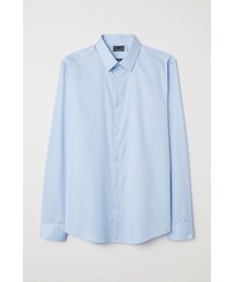 H&M - プレミアムコットンシャツ - ブルー